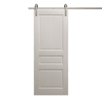 Modern Barn Door 24 x 80 inches | Ego 5012 Painted White Oak | 6.6FT Silver Rail Track Heavy Hardware Set | Solid Panel Interior Doors