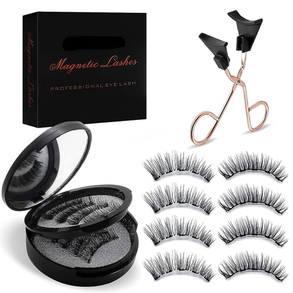 Magnetic Eyelashes, Fake  Eyelashes Kit Reusable Magnetic Eyelash Wispy Lashes , No Glue False Eyelashes Natural Look Magnetic Lashes with Applicator