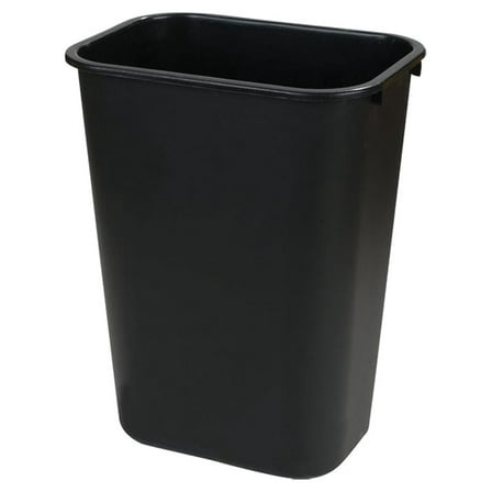 34294103 Plastic Deskside Wastebasket, 41 Quart, Black 1 Pack