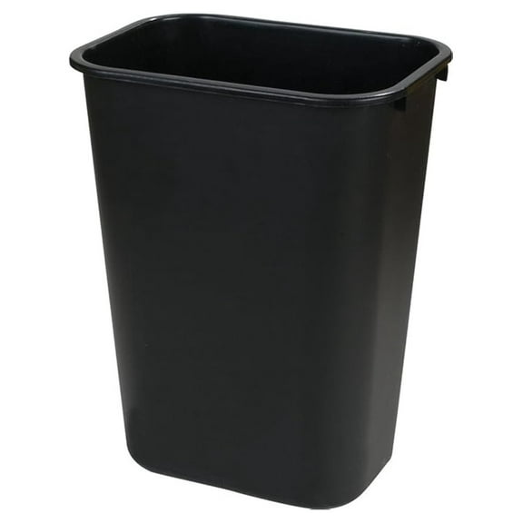 34294103 Plastic Deskside Wastebasket, 41 Quart, Black 1 Pack