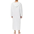 thumbnail image 3 of Unique Bargains Men's Nightshirt Long Sleeves Hooded Loungewear Nightgown Pajamas L White, 3 of 5