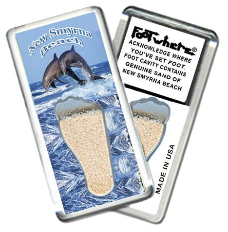 New Smyrna Beach FootWhere Souvenir Fridge Magnets. 6 Piece Set. (NSB200 - Assorted)