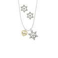 thumbnail image 2 of Delight Jewelry Goldtone Heart - Crystal Heartbeat Silver tone Snowflake Charm Necklace and Stud Earrings, 2 of 4