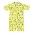 thumbnail image 3 of Ludearly Girls Rash Guard Swimsuit One Piece Short Sleeve Front Zipper Swimwear UPF 50+ Bathing Suits 5-6 Years&Yellow, 3 of 9
