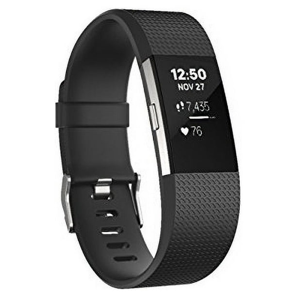 Fitbit Charge2 Black Lサイズ 1年保証付き Fitbit Charge 2 Silver - Large, Wireless Fitness Activity