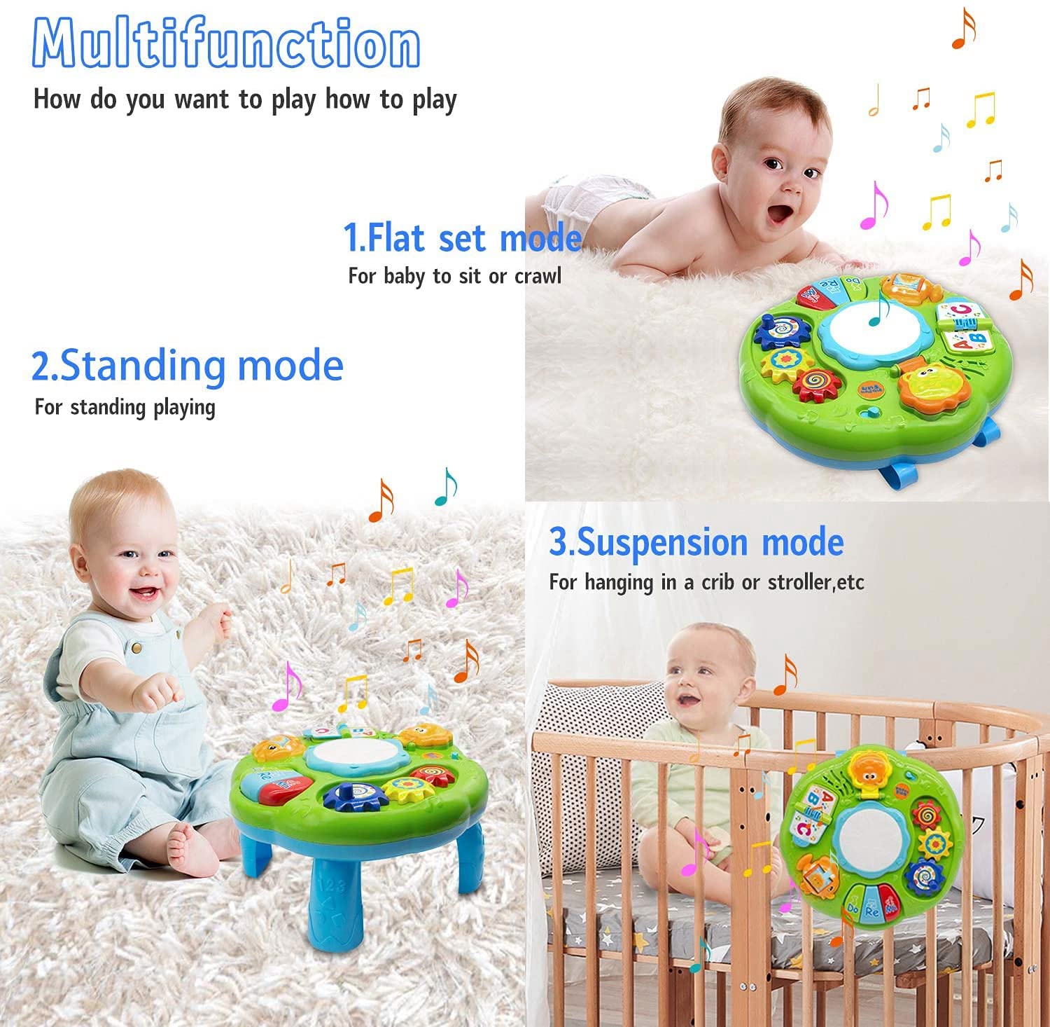 Baby Toys 6-12 Months, Baby Activity Table Center, Musical Toys for Infant Toddler 0 3 6 9 12 18 Months, Boy Girl Toys for 1 2 3 Year Old