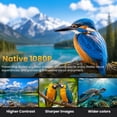 thumbnail image 3 of Groview Native 1080P Movie Projector, 4K Outdoor Projector with WiFi and Bluetooth, 350 ANSI Lumens, Auto Keystone & Electric Focu, 200" Display Home Theater Mini Projector for Indoor and Outdoor, 3 of 10