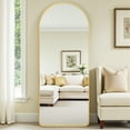 thumbnail image 3 of 58"x19" Full Length Floor Mirror, Freestanding Standing Mirror with Stand - Arch Full Body Mirror for Bedroom, Living Room, Hallway, Gold, 3 of 6