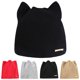 thumbnail image 2 of Women's Cat Ears Beanies Skullies Lovely Winter Warm Solid Knitted Hat for Girls Fashion Casual Ear Warmer Wool Caps He Qiyong unisex, 2 of 2