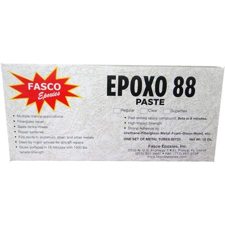 Fasco Epoxo-88 | 6min Set Epoxy Paste Clear Adhesive Glue 18oz Tube kit