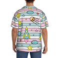 thumbnail image 3 of Balery Space Doodle Camisa Casual de Manga Corta con Botones para Hombre, Texturizada, Estilo Cubano, para Playa, Verano-4X-Large, 3 of 5
