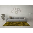 thumbnail image 3 of Ahgly Company Machine Washable Indoor Round Abstract Yellow Modern Area Rugs, 8' Round, 3 of 4