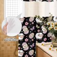 thumbnail image 3 of No Hook Shower Curtain, Easter Shower Curtains for Bathroom with See Through Top Window, Spring Sheep Chickens Eggs Butterfly Flowers Black Waterproof & Washable Bath Curtain Small Stall 36"x78", 3 of 9