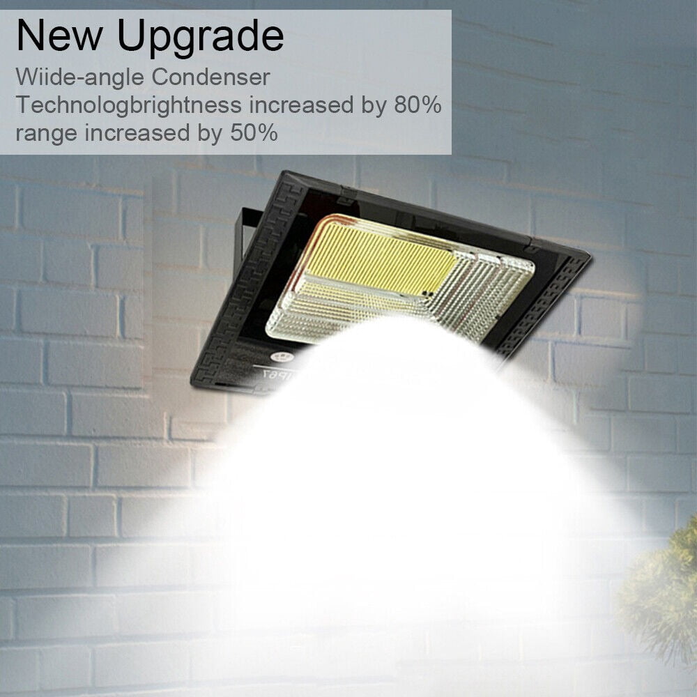 EROCK Outdoor Waterproof Flood Light Solar Dusk Dawn LED Road Lamp+Solar Panel+Remote