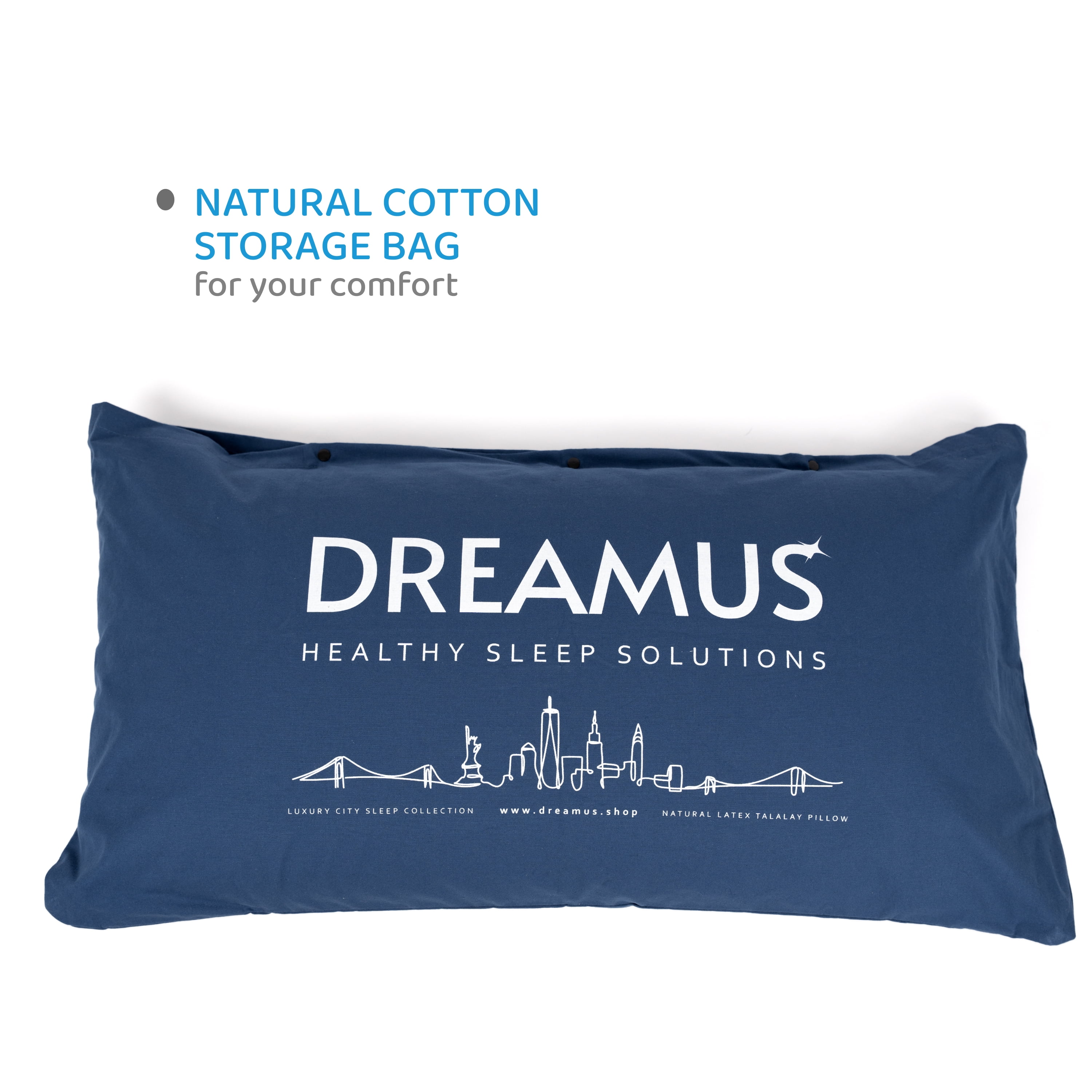 DREAMUS Natural Talalay Latex Pillow King Size High Loft
