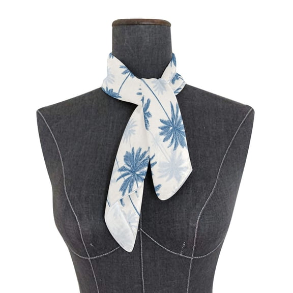 Square Scarf 24x24 Inch Indigo Palm Pattern Silky Satin Sun Protection Neck Scarf for Women Multi-Purpose Head Wrap Bandana for Hair Bag Decoration