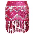 thumbnail image 4 of Wxolcjlv Women's Sequin Fringe Wrap Mini Skirt Tie Waist Dance Club Short Skirts, 4 of 4