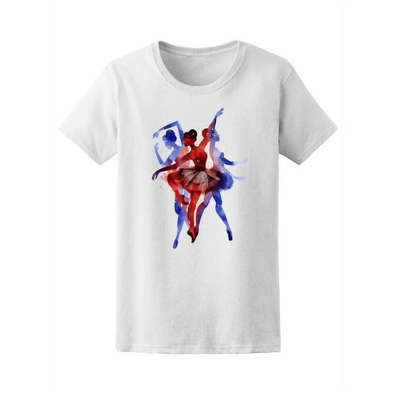 Beautiful Watercolor, Ballerinas T-Shirt Women -Image by Shutterstock, Female Medium