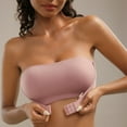 thumbnail image 7 of Strapless Bras for Women，Women's Solid Color Backless Sexy Seamless Push-Up Beautiful Back Underwear Everyday Bras Pink S, 7 of 7