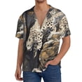 thumbnail image 1 of Fotbe Graceful Snow Leopard Camisa Estampada de Manga Corta para Hombre, Casual de Verano, Estilo Playero, Sin Arrugas-Small, 1 of 5