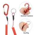 thumbnail image 4 of 3pcs Retractable Spring Coil Straps, 10" Spiral Lanyard Cord with Aluminium Clip and Key Ring, Red, 4 of 6