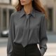thumbnail image 2 of Eres Más Que una Camisa de Puntuación de Prueba Casual de Manga Larga Blusa de Poliéster de Cuello Redondo para las Mujeres, Camisa de Bufanda Top Mujer Sudadera de Moda para Uso Diario, 2 of 6