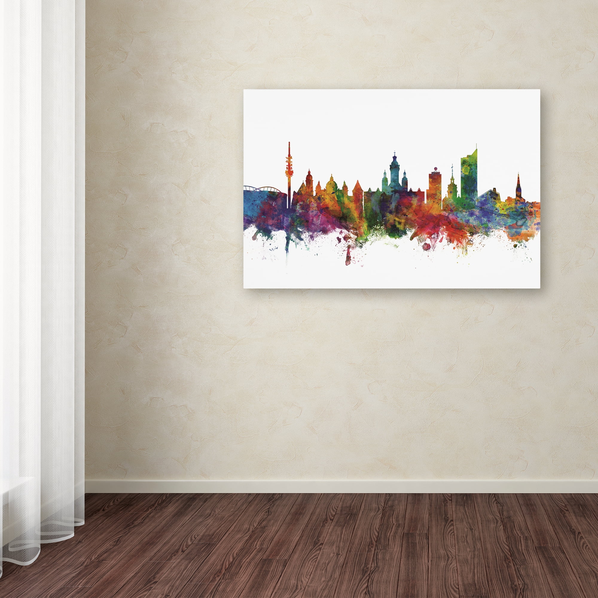 Trademark Fine Art 'Leipzig Germany Skyline IV' Canvas Art by Michael Tompsett