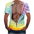 thumbnail image 1 of Qertyioot T-Shirt d'Entraînement pour Homme, Été, Décontracté, Col Rond, Manches Courtes, Haut avec Imprimé sur la Poitrine et Col Rond, 1 of 2