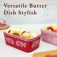 thumbnail image 2 of Ceramic Butter Dish with Lid and Spreader, Sealed Ceramic Storage Box, Household Cheese Keeper for Kitchen Fresh Storage, 2 of 6