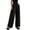 Black, variant on Women's Plus Size Linen Cotton Wide Leg Pants, Elastic Drawstring Waist Loose Fit Palazzo Pants, Breathable Casual Resort Style Trousers for Vacation and Daily Wear Black XXXXL