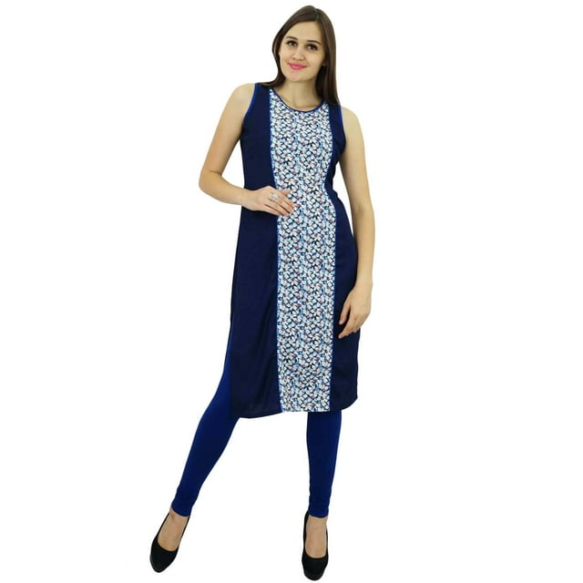 Bimba Tunique en Coton pour Femmes Sans Manches à Fleurs Kurta Kurti Personnalisée Blouse Ethnique Indienne