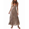 thumbnail image 2 of Women'S V-Neck Backless Tie Strap Maxi Dress Fashion Flared Skirt Elegant Evening Gown As Shown S, 2 of 10