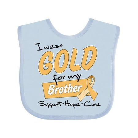 

Inktastic I Wear Gold for my Brother-Support Hope Cure Gift Baby Boy or Baby Girl Bib