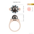 thumbnail image 5 of ANGARA Tahitian Cultured Pearl and Blue Diamond Ring in 14K Rose Gold for Women | June Birthstone, Birthday, Anniversary, Jewelry Gift for Women | Pearl Ring, 5 of 9