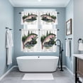 thumbnail image 4 of Watercolor Fish Kitchen Curtains Valances and Tiers Set of 3 Fishing Bass Tier Curtains and Valance with Rod Pocket for Small Windows, 27.5"x24", 4 of 9