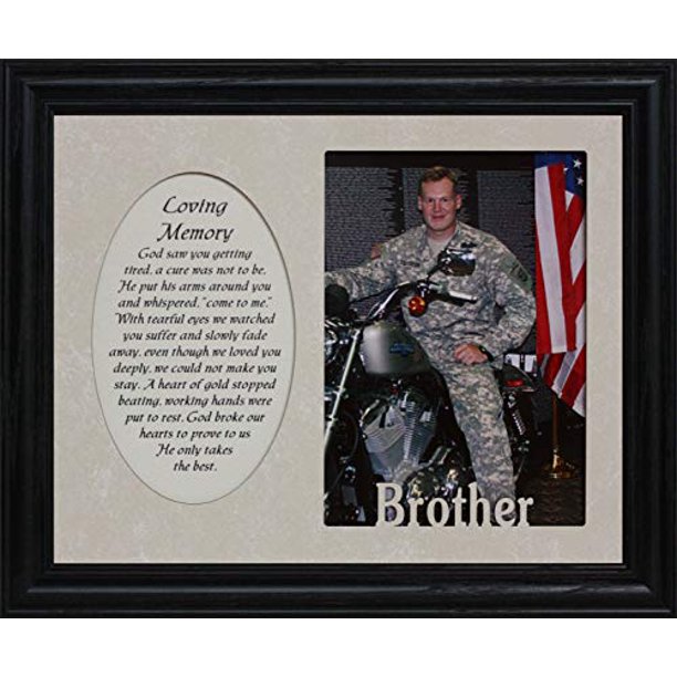 Loving Memory & Brother Photo & Poetry Frame Holds A Portrait 5X7