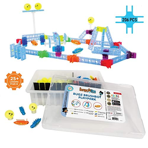 Brackitz Structures - Bugz Brushbot Tige Apprentissage Jouets pour les Enfants PreK-6 206 Pc Extension Set