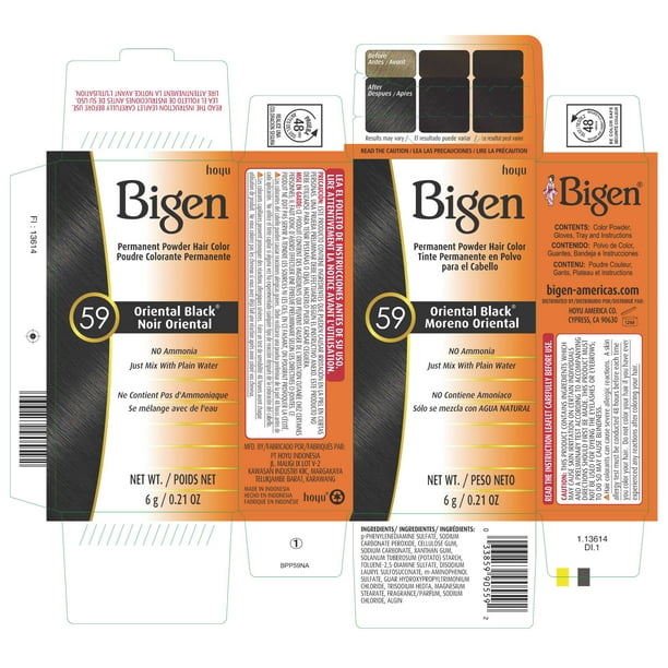 Bigen Permanent Powder Hair Color, Oriental Black 59, Dyes