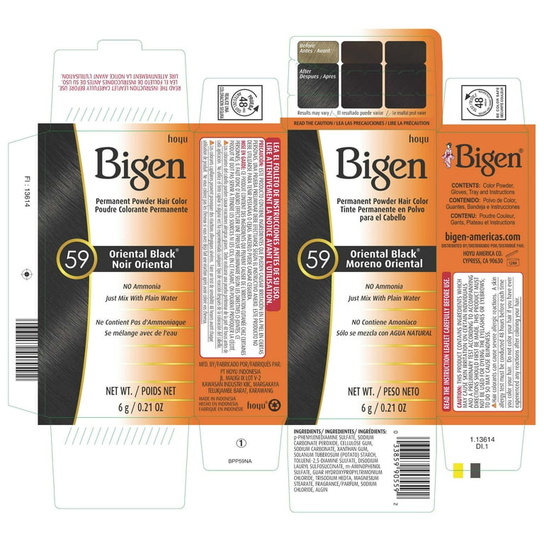 Bigen Permanent Powder Hair Color Oriental Black 59 Unisex Long