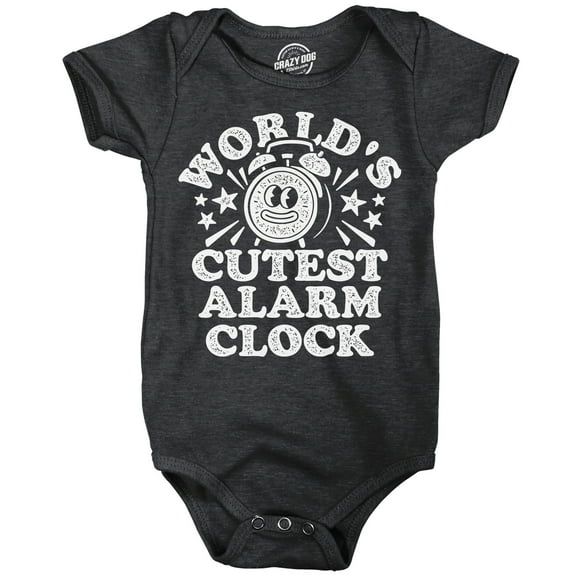Worlds Cutest Alarm Clock Baby Bodysuit Funny Sarcastic Graphic Novelty Jumper for Infants