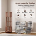 thumbnail image 5 of Noble House Saxon 54" 4-Tier Rotating Bookshelf Tower, Solid Rubberwood, 360° Bookcase on Locking Wheels, Walnut, 5 of 11