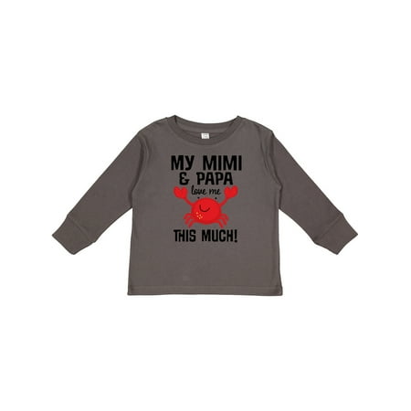 

Inktastic Mimi and Papa Love Me Crab Gift Toddler Boy or Toddler Girl Long Sleeve T-Shirt