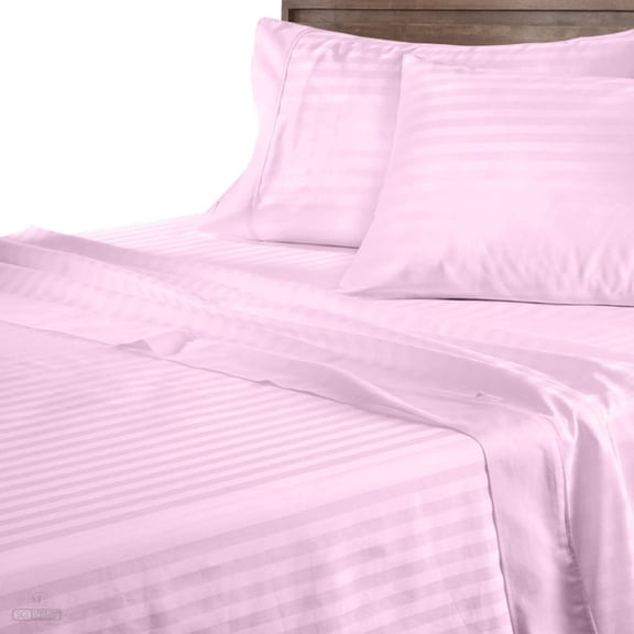 Bed Cot Fitted Sheet - 25" x 75" Light Pink Stripe - 1 Qty Cot Fitted Sheet Only - Cot Size Mattress 4"-8" Deep - Perfect for Narrow Twin/Cot Size/Rv Bunk/Guest Bed/Camping Cot