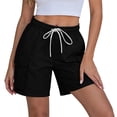 thumbnail image 3 of Fsgntruao Women Solid Color Clothing With Elastic Casual Elastic Pockets Five-Point Four Pockets Pants Overalls, 3 of 6