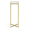 thumbnail image 3 of Kate and Laurel Jaspur Modern Drink Table, White and Gold, Decorative Glam Marble Accent Table for Display and Storage, 3 of 6