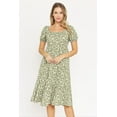 thumbnail image 2 of Paisley Ditsy Floral Square Neck Ruffle Hem Midi Dress | S-3X, 2 of 14