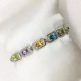 thumbnail image 2 of Multi Color Bracelet, 925 Sterling Silver Bracelet, Multi Gems, CZ Bracelet, Womens Bracelet, Handmade Bracelet, Natural Amethyst Peridot Citrine Topaz, Chakra Bangle, Christmas, Thanksgiving, 2 of 5