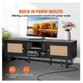 thumbnail image 2 of Rattan TV Stand for 65 inch TV, Boho Entertainment Center, Modern Console, Black, 2 of 7