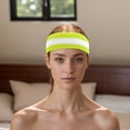 thumbnail image 6 of Unique Bargains 3Pcs Headband with Wristband Sweat Headband Fluorescent Green White, 6 of 6