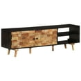 thumbnail image 1 of vidaXL TV Cabinet Stand - 140x30x45 cm, Rough Mango and Solid Acacia Wood, 1 of 5